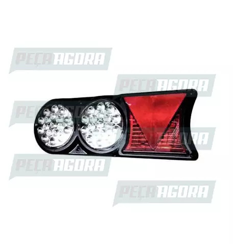 LANTERNA TRASEIRA CARRETA CIRCLE COM LED BIVOLT ESQUERDO 6 VIAS CRIST SINALSUL 2