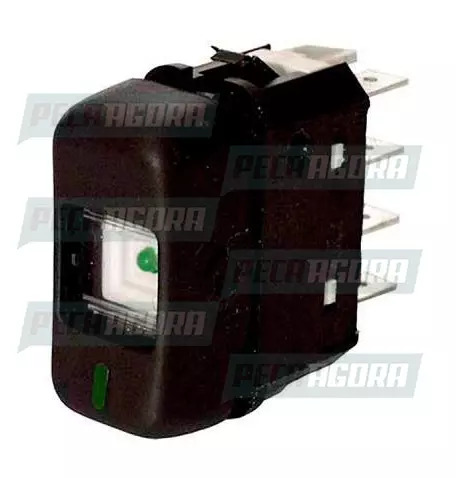 INTERRUPTOR TECLA MB CAMINHAO/ONIBUS 88 ... 24V 4 PINOS PRETO E03 DIRETEC (38654