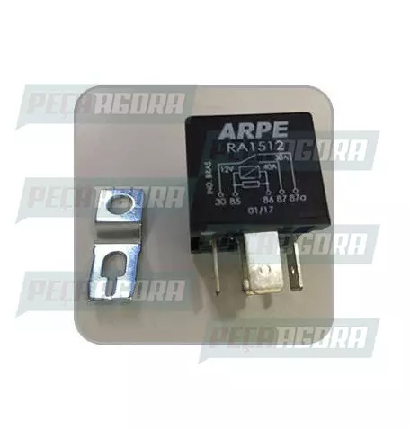 RELE AUXILIAR COMANDO UNIVERSAL 05 TERMINAIS COM SUPORTE 12V 40/30A ARPE (459285