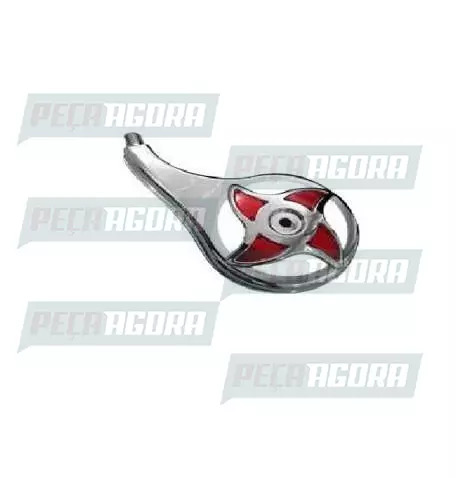 CALOTINHA CROMADA PLASTICA ESTRELA VERMELHA ESQUERDO RODOAR (NF 1349)
