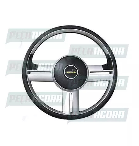 VOLANTE 380MM ACTION SPORT SEM CUBO UNIVERSAL PRATA (444606)