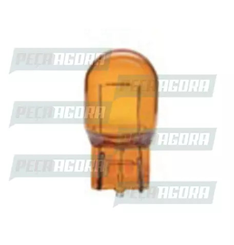 LAMPADA IMPORTADA HELLA ESMAGADA GRANDE T6.5 - 12V W21W AMBAR 4,5 CM P/PISCA (44