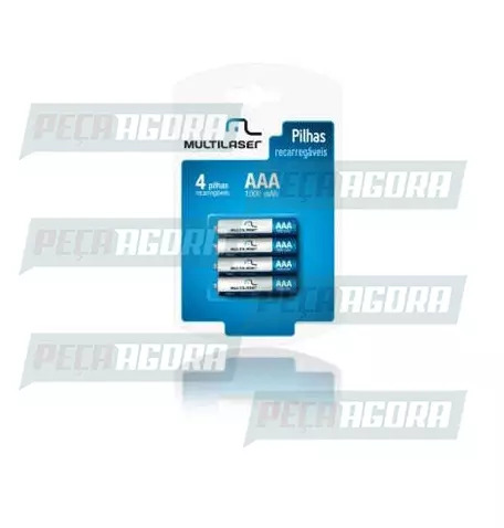 PILHAS RECARREGAVEIS AAA 1000M AH COM 4 UNIDADES - CB050 (453943)