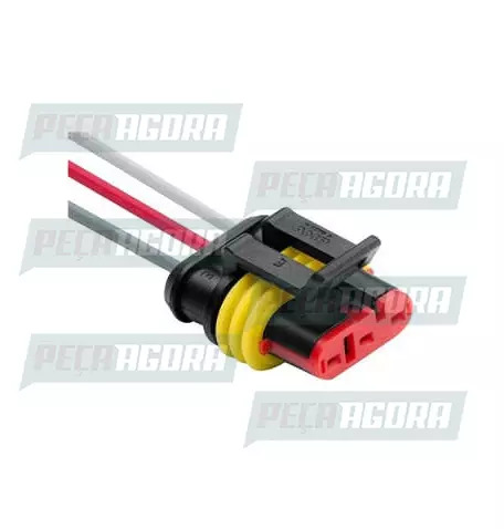 CHICOTE COM  CONECTOR 3 VIAS 150MM SELADO TYCO P/2192 2292 E 2073 SINALSUL 303 (