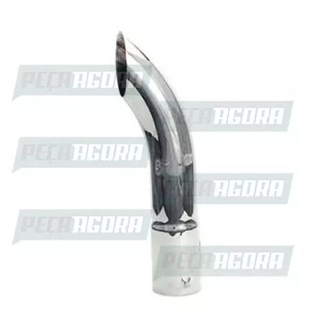 TUBO TERMINAL CURVO CROMADO 4,0'' 550MM CHANFRADA (423014)