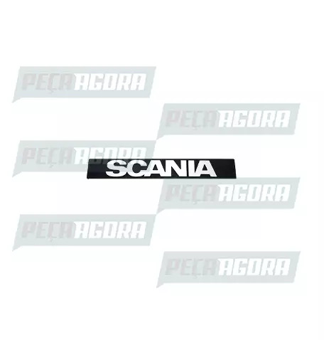 EMBLEMA PLASTICO FRONTAL''PARA SCANIA''112 LINHA T COMPLETO ACABAMENTO CROMADO (