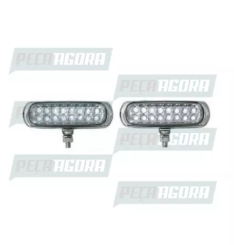 PAR FAROL POLI SLIM ESTROBO 16 LEDS CROMADO BIVOLT AMARELO (420994)