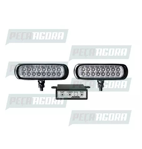 PAR FAROL POLI SLIM ESTROBO 16 LEDS PRETO BIVOLT BRANCO (420990)