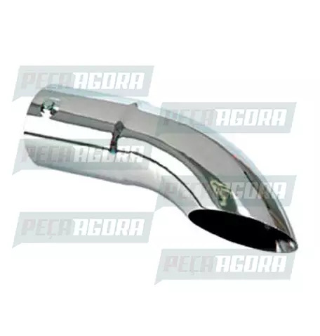 TUBO TERMINAL CURVO CROMADO 4,5'' 450MM CHANFRADA (423011)