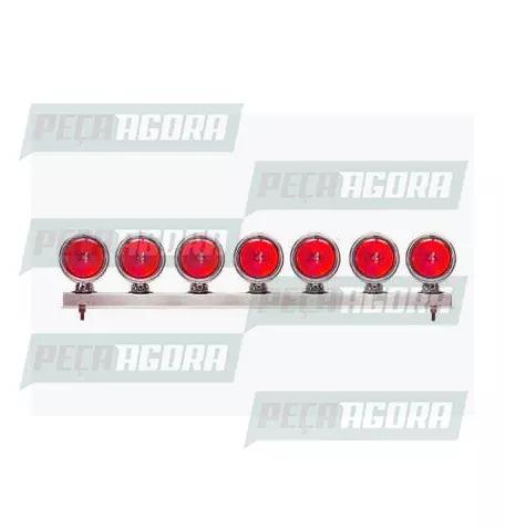 LANTERNA TRASEIRA 07 LENTES BOJUDA ALTA COM SUPORTE PLASTICO CROMADO - VM (45324