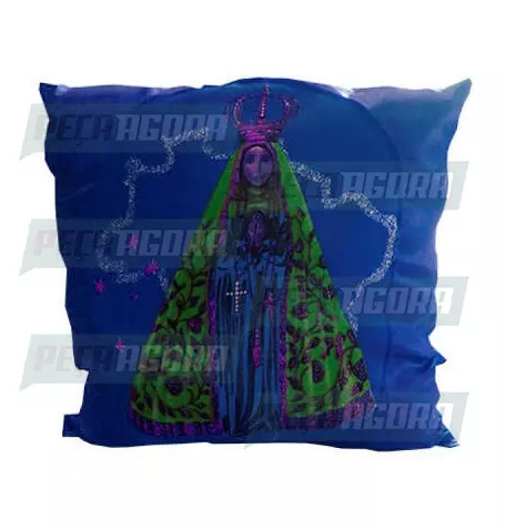 ALMOFADA CETIM 45X45/50X40/50X50 APARECIDA AZ S/FRANJA SHANTUNG/JACARD/CREPE (42