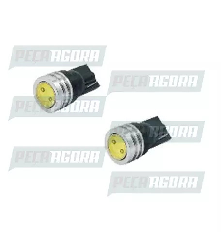 LAMPADA IMPORTADA LED ESMAGADA 12V 01 LED T10 BRANCA HP 1W (458440)