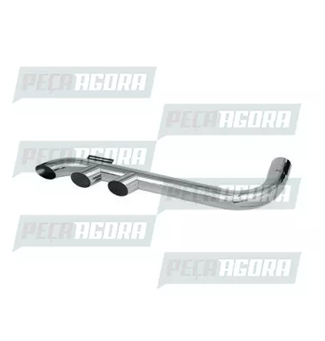 TUBO TERMINAL CURVO CROMADO COM 3 SAIDAS 4,0'' 1270MM (444417)