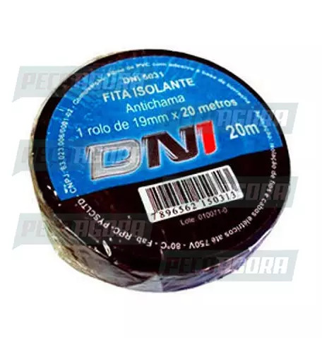 FITA ISOLANTE DNI ESPECIAL 20 MTS. PVC PRETO (448893)