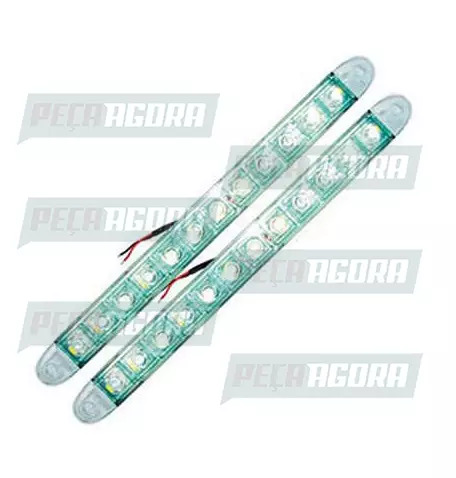PAR LANTERNA BARRA SILICONE AUXILIAR DIURNO 12 LEDS BRANCA 12V DNI (448627)