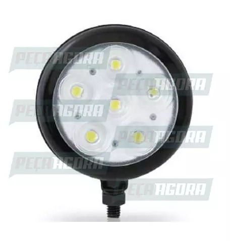 FAROL POLI REDONDO COMUM 06 LEDS PRETO BIVOLT BRANCO (452362)