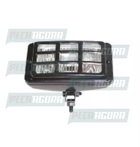 PAR FAROL MILHA RETANGULAR RAIADO COM GRADE PRETO 157X95MM FORT LUZ (420659)