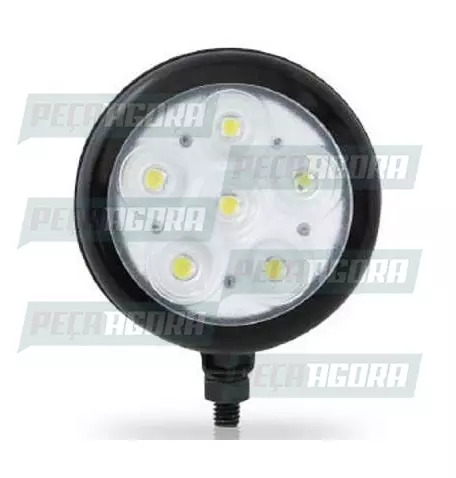 FAROL POLI REDONDO COMUM 06 LEDS PRETO BIVOLT AMARELO (452360)