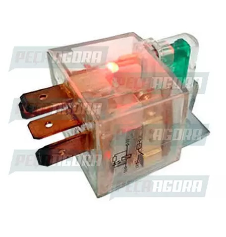 RELE AUXILIAR REVERSOR UNIVERSAL 5 TERMINAIS COM SUPORTE  50/40A 12VCOM LED DNI 