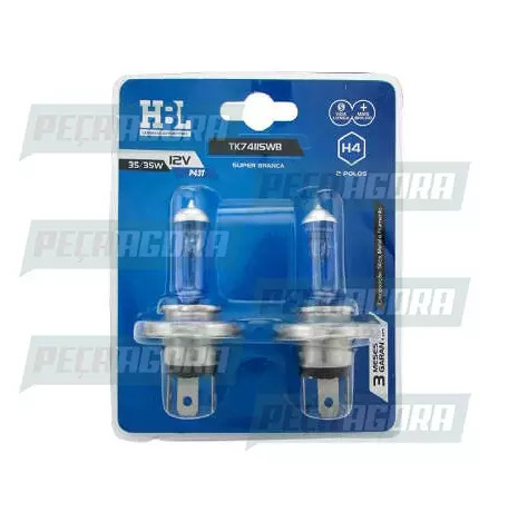 LAMPADA IMPORTADA H-4 12V 35/35W SUPER BRANCA (459707)