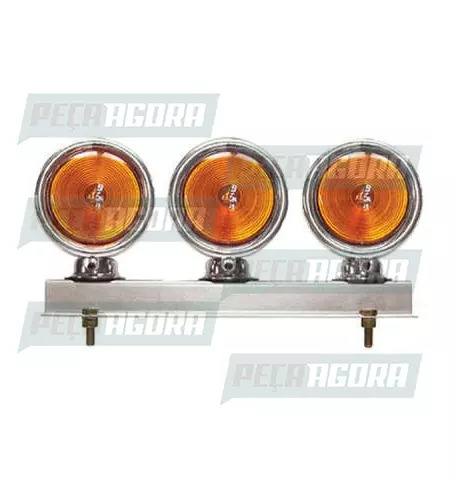 LANTERNA TRASEIRA 03 LENTES BOJUDA ALTA COM SUPORTE CROMADO - AM PRADOLUX PL0650