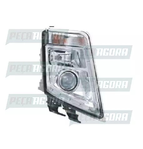 FAROL VOLVO FH 2010 PRINCIPAL COM LAMPADAS E CONTORNO LED ESQUERDO NINO (8230459