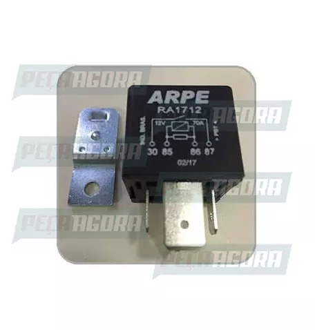 RELE AUXILIAR MERCEDES BENZ 4 TERMINAIS LARGOS 70A 12V - COM SUPORTE ARPE (00254