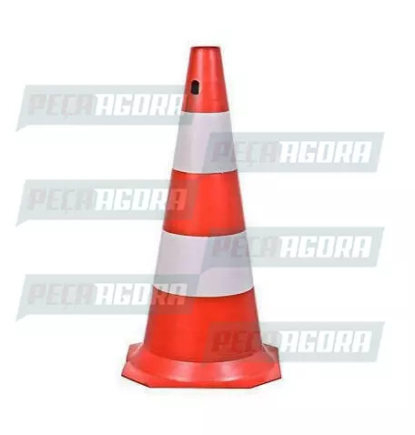 CONE SEGURANCA 75CM RIGIDO LARANJA/BRANCO (453574)