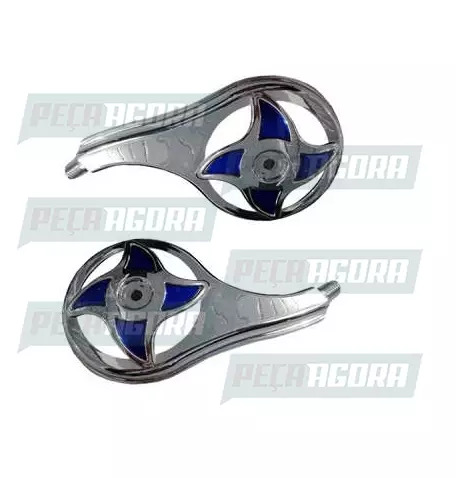 PAR CALOTINHA CROMADA PLASTICA ESTRELA AZUL RODOAR (NF 1341)