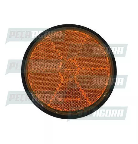 REFLETOR OLHO DE GATO LENTE REDONDO AMARELO COM PARAFUSO 80MM PL0523 (457674-PL0