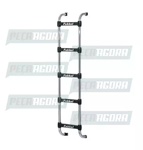 ESCADA TRASEIRA PRETO PARA SCANIA R/HIGHLINE ...2012 1650MM 5 DEGRAUS FABBOF (45