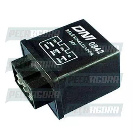 RELE PISCA COM 06 TERMINAIS SEM SUPORTE VOLVO/MERCEDES BENZ/MARCOPOLO 24V DNI 08