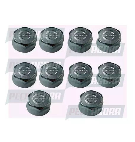 CAPA PORCA RODA UNID.  CROMADA LOGO VOLVO 33 TRACAO TOP (452837)