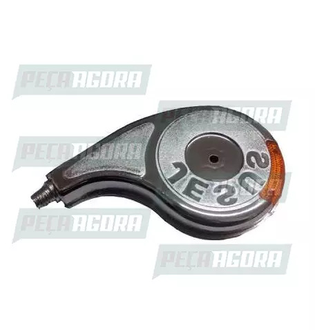 CALOTINHA CROMADA PLASTICA GOTA JESUS COM ACRILICO LARANJA ESQUERDO RODOAR (NF 3