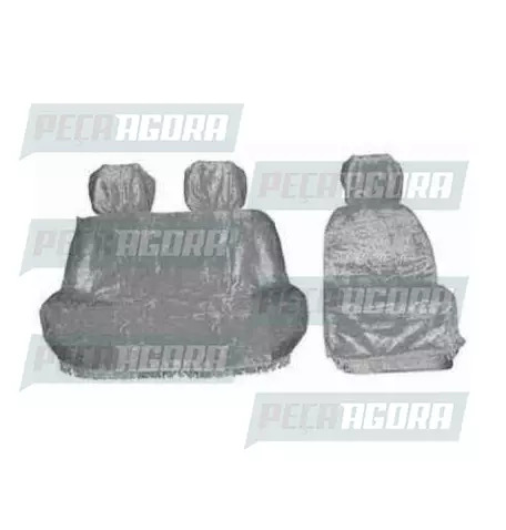 CAPA PELUCIA CHINIL BANCO C/LOGO PARA IVECO DAILY/DUCATO MOTORISTA/CARONA CINZA 