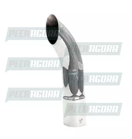 TUBO TERMINAL CURVO CROMADO 4,5'' 550MM CHANFRADA (423015)
