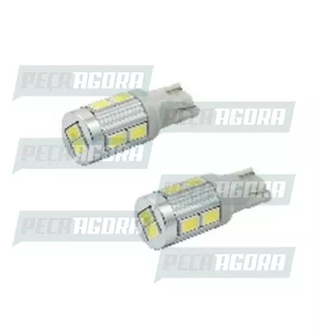 PAR LAMPADA IMPORTADA LED ESMAGADA 12V 10 LEDS TORRE T10 BRANCA 5630 (458439)