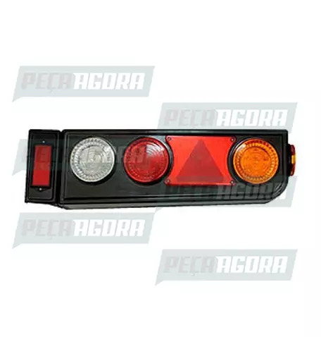 LANTERNA TRASEIRA CARRETA RANDON MODERNA LED 24V COM TRIANGULO COM ABA ESQUERDO 