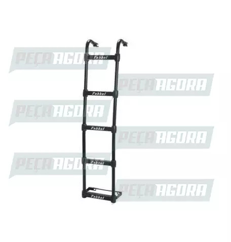 ESCADA TRASEIRA PRETA PARA SCANIA NTG P/G 2019 LONGA 1650MM 5 DEGRAUS FABBOF (45