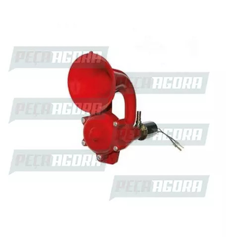 BUZINA A AR UNIVERSAL CAMINHOES COM VALVULA ELETRICA BIVOLT VERM. (457251)