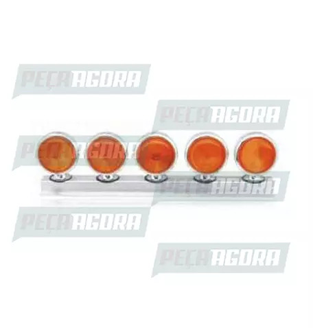 LANTERNA TRASEIRA 05 LENTES BOJUDA COM SUPORTE CROMADO - AM PRADOLUX PL0650 (444