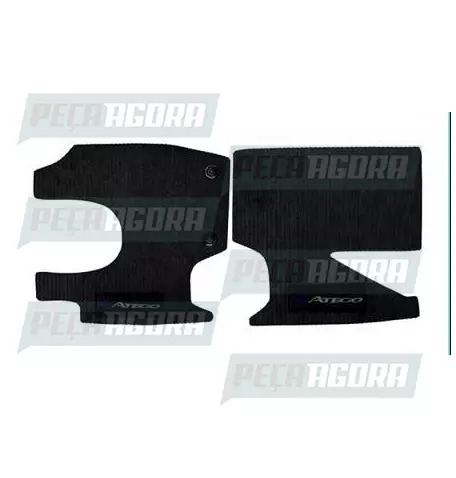 TAPETE PVC MERCEDES BENZ ATEGO 2 PECAS PRETO (439405)