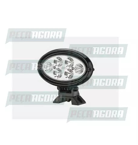 FAROL OVAL COMUM 6 LEDS BIVOLT PRETO SPOT BEAM SEM BASE GIRO BRASLUX (453896)