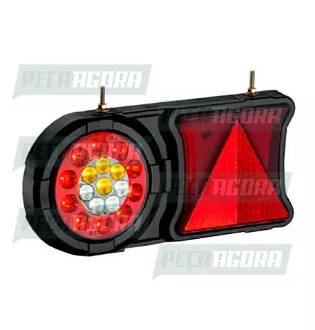 LANTERNA TRASEIRA CARRETA ONE COM LED 12V ESQUERDO 5 VIASEM 2 AUXILIARES SINALSU