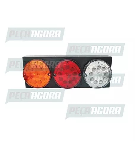 LANTERNA TRASEIRA UNIVERSAL LED 155MM COM SUPORTE METALICO 24V ESQUERDO MULTILIG