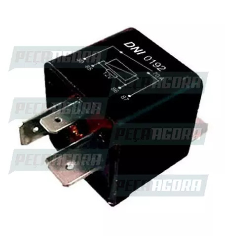RELE AUXILIAR UNIVERSAL DE USO GERAL 4 TERMINAIS  70A 12V - COM SUPORTE  DNI 019