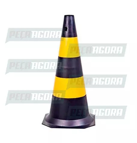 CONE SEGURANCA 75CM RIGIDO PRETO/AMARELO (452611)