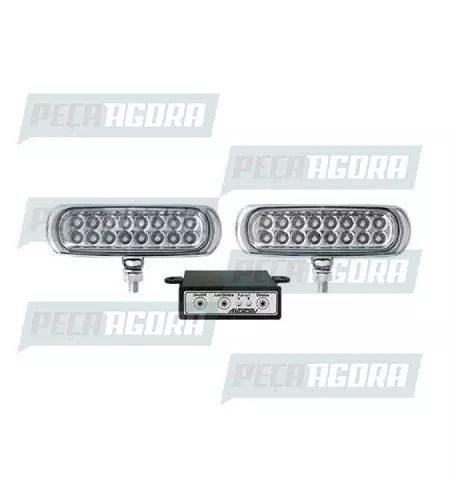 PAR FAROL POLI SLIM ESTROBO 16 LEDS CROMADO BIVOLT BRANCO (420995)