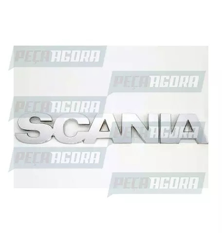 EMBLEMA PLASTICO FRONTAL''PARA SCANIA''112 LINHA R SO LETRAS CROMADO (1357259,)