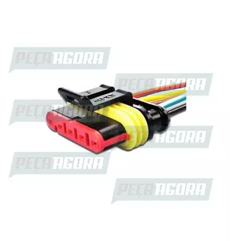 CONECTOR LANTERNA 5 VIAS COM RABICHO LANTERNA TRASEIRA GUERRA/RANDON (458833)